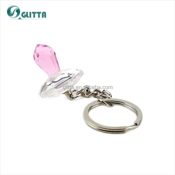 Glitta Crystal Wedding Gift Pink Crystal Pacifier Keychain Crystal