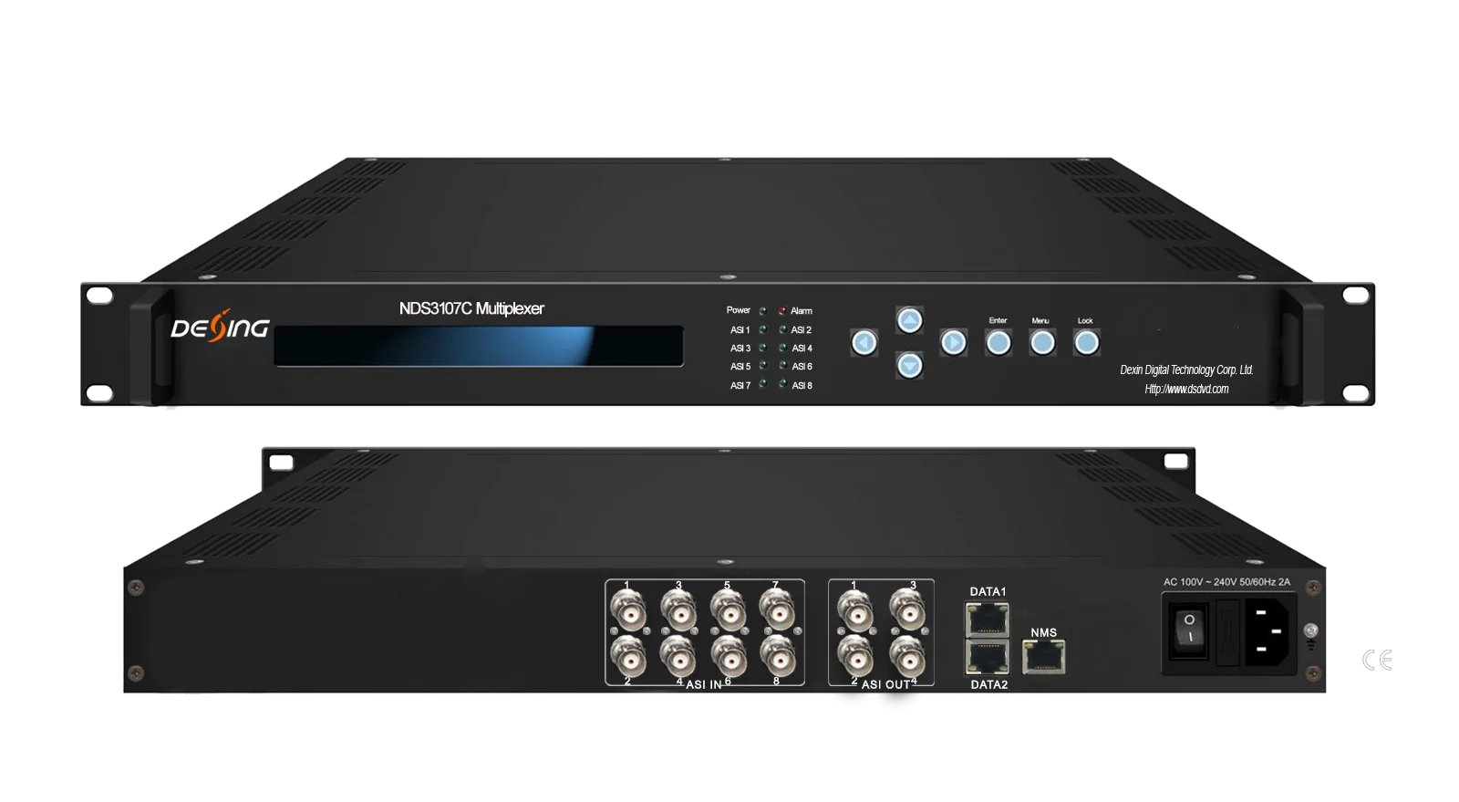 NDS3107C ASI IP out 8 channel TS multiplexer, View 8 channel