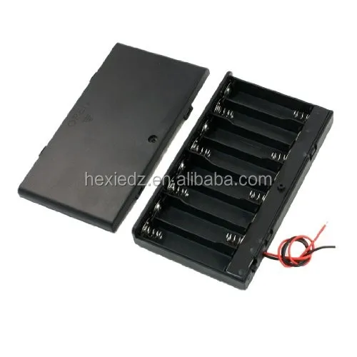 Plastic 12v 8aa Battery Holder Case With Wire Leads Battery Holder