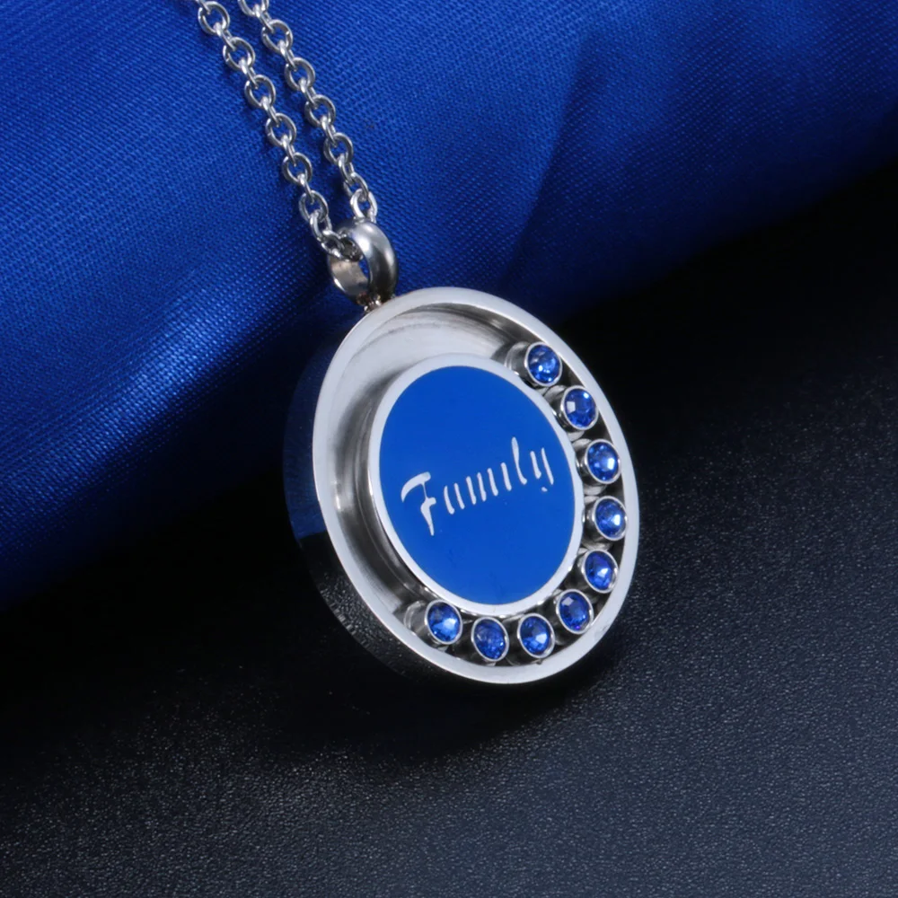 2019 New Arrival Removable Birthstone Stainless Steel Inital Letter Number Design Jewelry Necklace Women