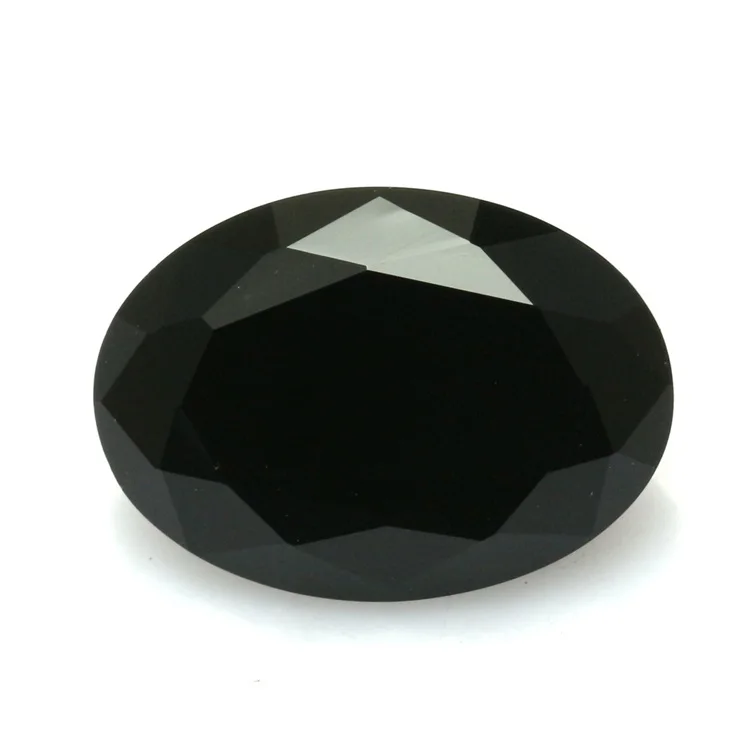Cheap Prices Loose 10x14mm Oval Diamond Cut Black Glass Gems Buy Black Glass Gems,Diamond Cut