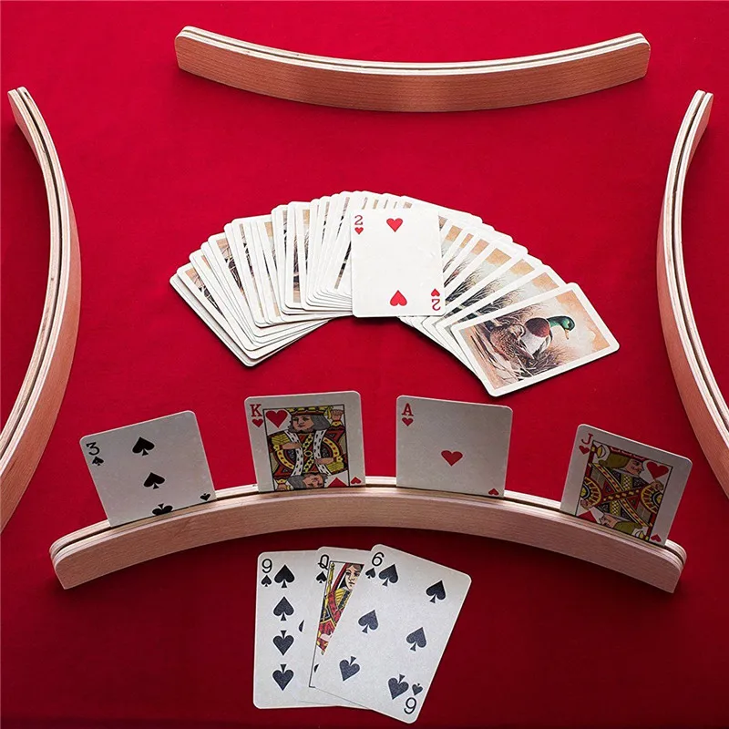 Wooden Playing Poker Bridge Card Holder Set Of 4 Buy Bridge Card