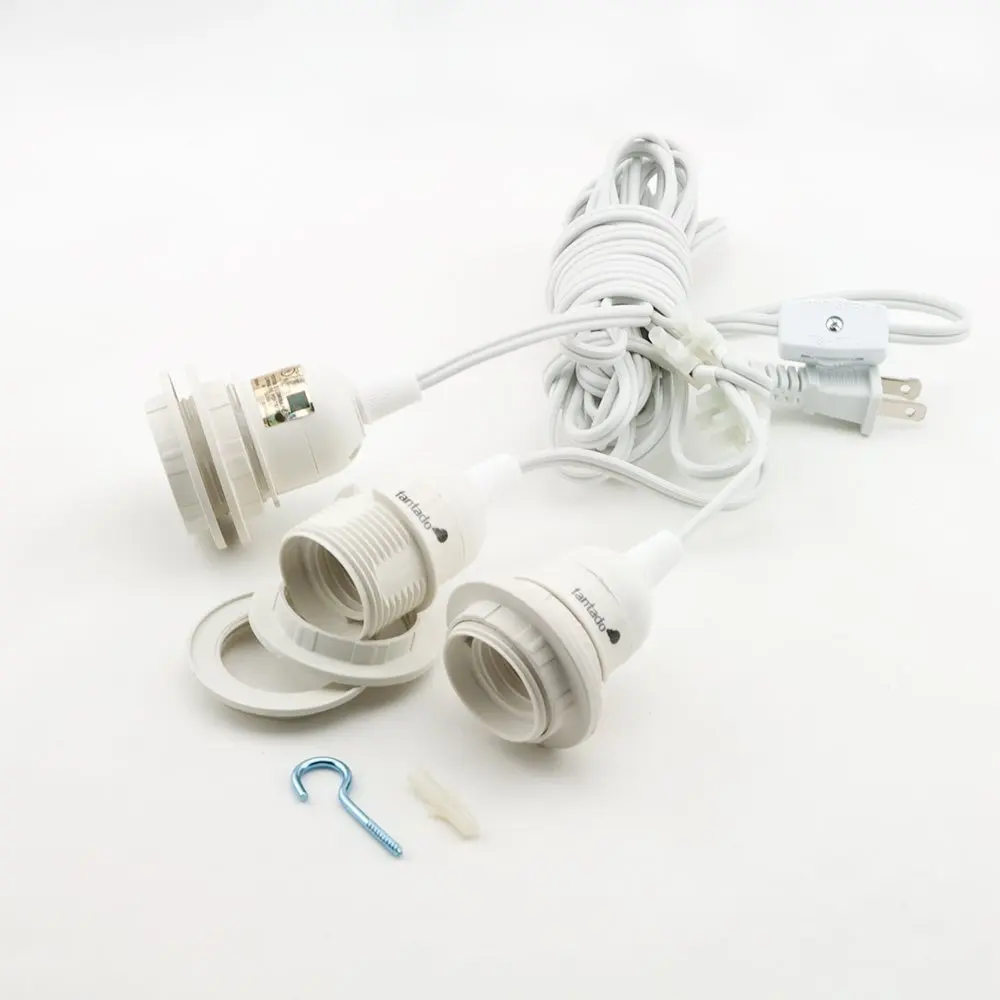 Multiple Light Socket Cord Find Get Quotations Fantado Triple Socket White Pendant Light Lamp Cord For Lanterns 19 Ft Ul Listed