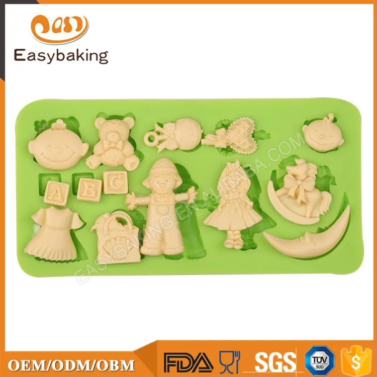 ES-1224 Baby Assortment Silicone Molds for Fondant Cake Decorating