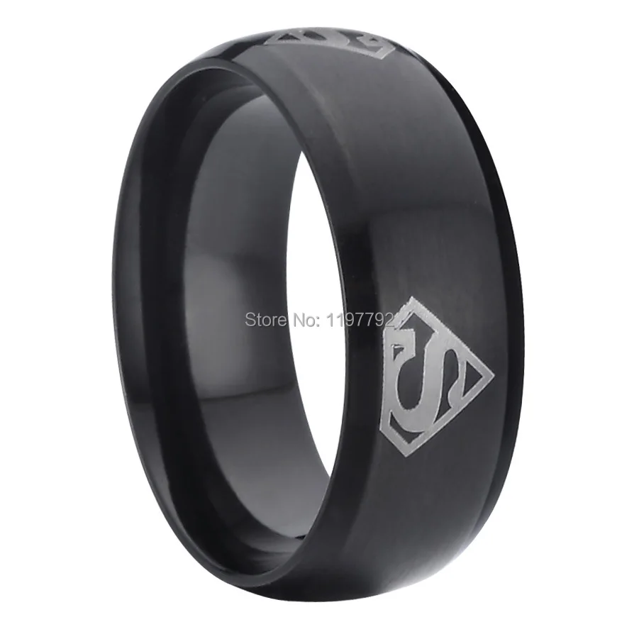 cool man jewelry superman symbols black wedding bands mens promise rings class rings health pure titanium - Black Wedding Ring For Him cool man jewelry superman symbols black wedding bands mens promise rings class rings health pure titanium - Black Wedding Ring For Him