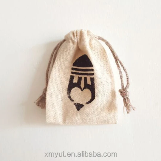 Cheap Small Importer of Jute Shopping Drawstring Bag/jute Pouch or Customized Gift Screen Printing Jewelry Pouch with logo