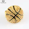 Creative marvellous fine shiny full drill basketball ring fun jewellery crystal ring jewelry stores online