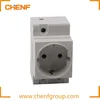GGD special rail mounted socket/230V 16A MCB shape modular socket/electric Europe DIN rail power schuko socket