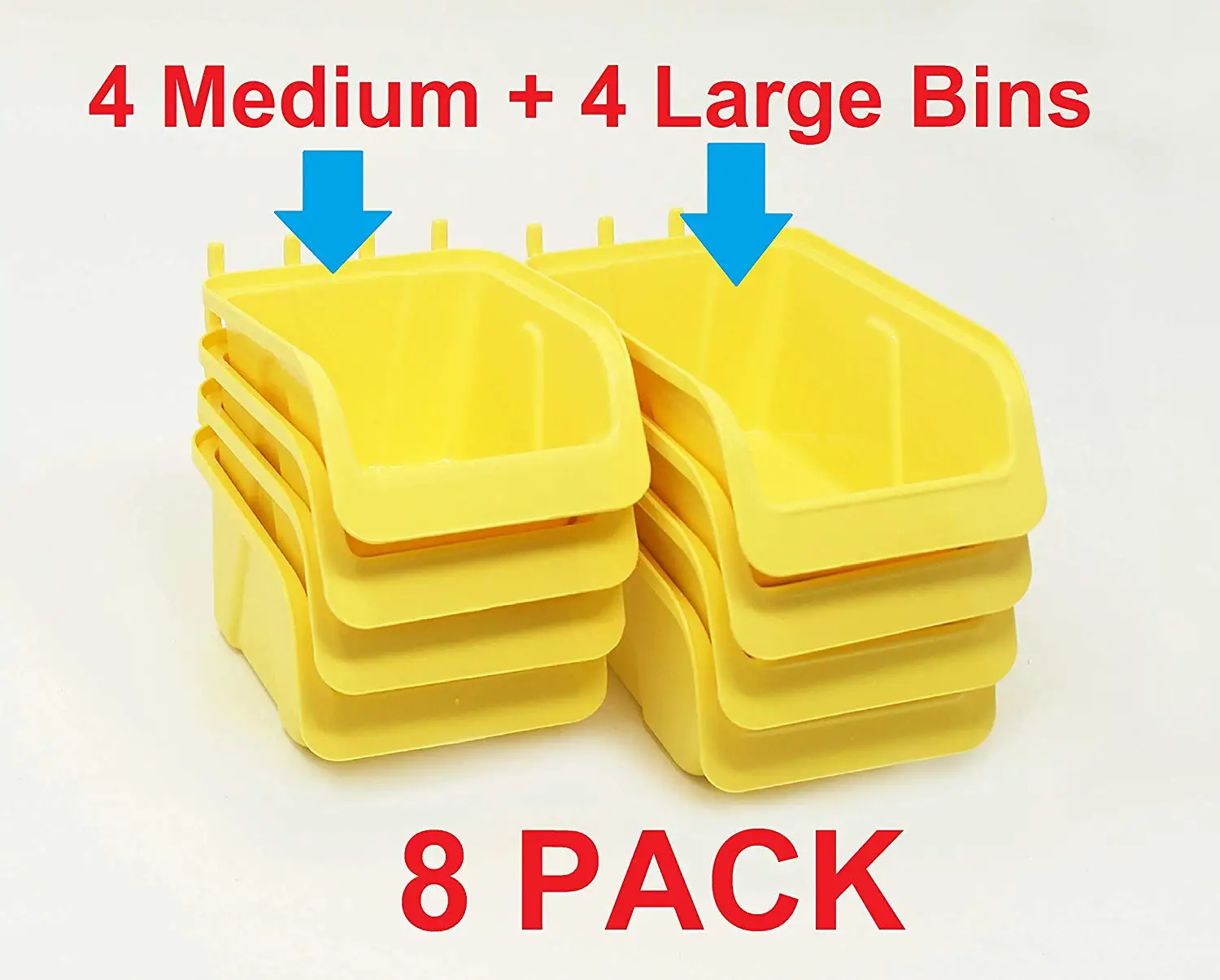 8Pcs Pegboard Parts Storage Box Accessories Workbench Bins for Hand Tools Organizing Hardware Supkiir Pegboard Bins Kit Attachments