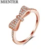 Wholesale rings jewelry women fashion bow rose gold plated diamond pave ring for girl