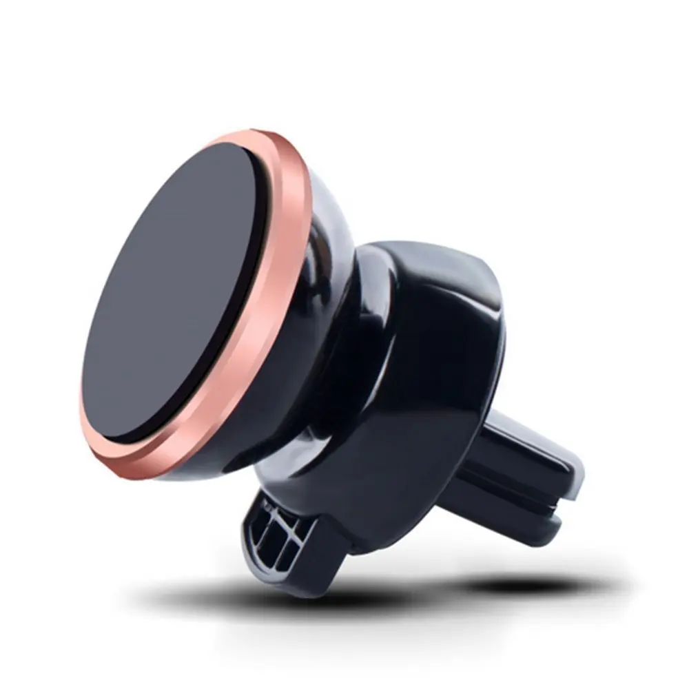 Car Mount,Cyber Roll Air Vent Magnetic Mobile Phone Car Vehicle Holder 360 Degree Rotation Vehicle-mounted Support Compatible with iPhone 6 6S Plus 5 Galaxy S7 S6 edge S5 SONY HTC LG (Rose Gold)