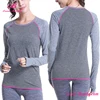 private label grey compression shirt long sleeve woman custom rash guard