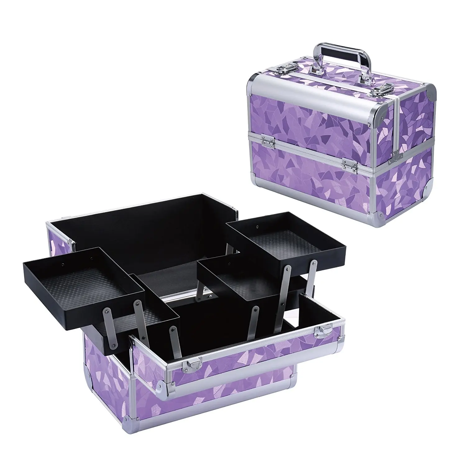 Caja De Cosméticos Grande Púrpura,Estuche De Tren Para Organizar Maquillaje  - Buy Púrpura Maquillaje Tren Caso,Púrpura Caja De Cosméticos,Artista De  Maquillaje Organizar Product on 