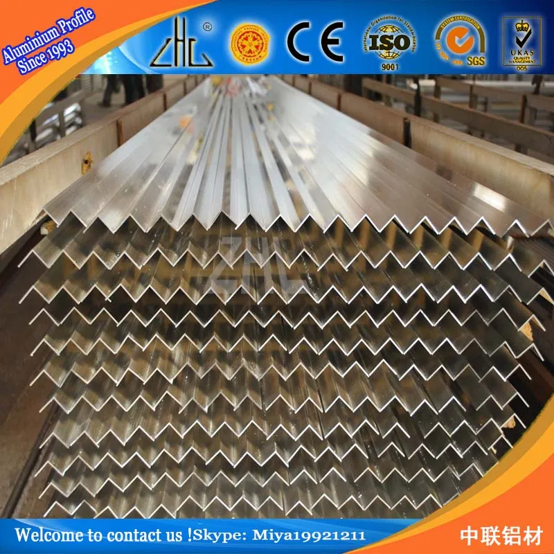 Zhonglian aluminio barra plana en forma de l/OEM de aluminio ángulo