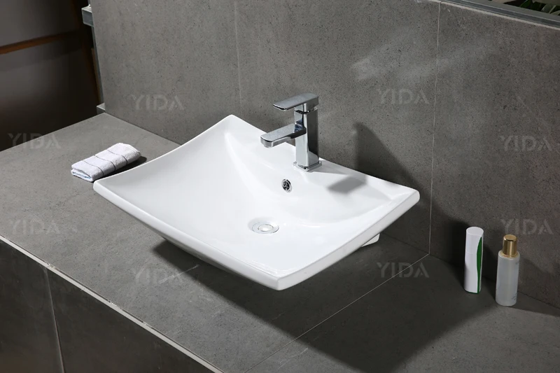 Nice Design Bathroom Basin Bowl Head Washing Ceramic Sink Bowl Public Restroom Wash Basin Easy to Clean