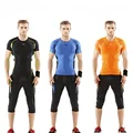 Summer Men Skintight Fitness Suits Quick Dry Elastic Sportswear Sets Yoga Running Bodybuilding Sports Suits Tops