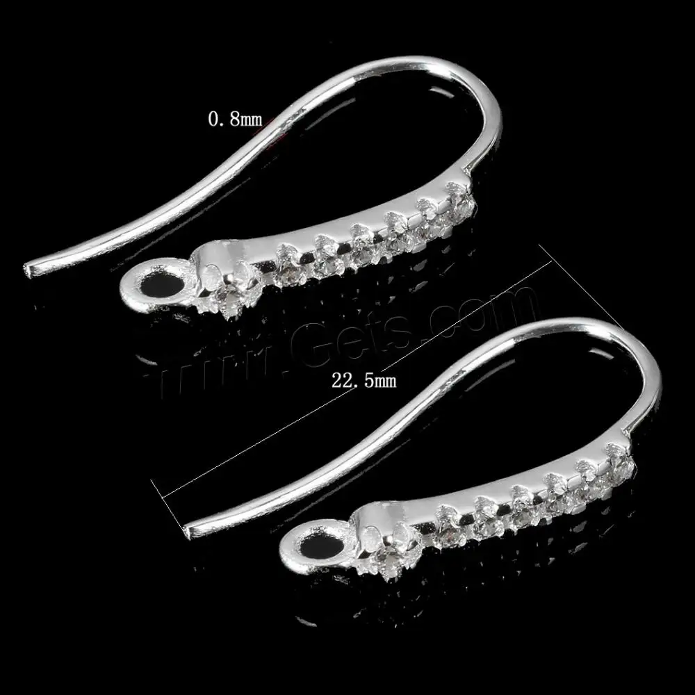 Wholesale Earring Findings 22.5x3mm Hook 925 Sterling Silver Earwire