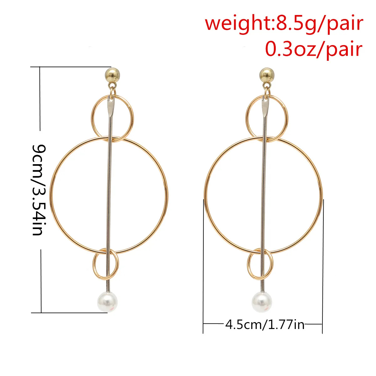 Fashion New Gold Earring Designs Without Stones Geometric Circles Earring
