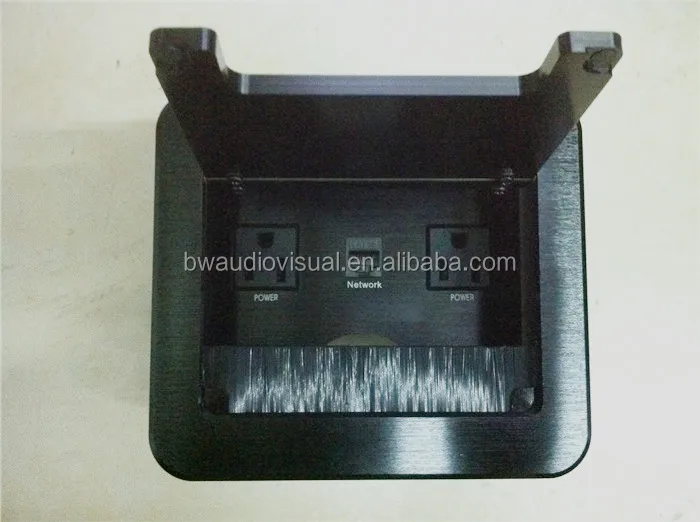 New Design Office Furniture Table Socket With Brush Aluminum Cover/flip