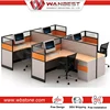 High End Office Call Center Workstation Desk Cubicle Laptop Table for 4 People with Partition Screen