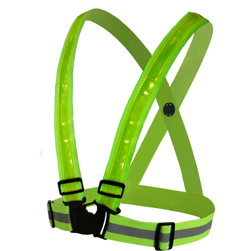 New Led Flashing Reflective Cycling Light Up Running Vest High