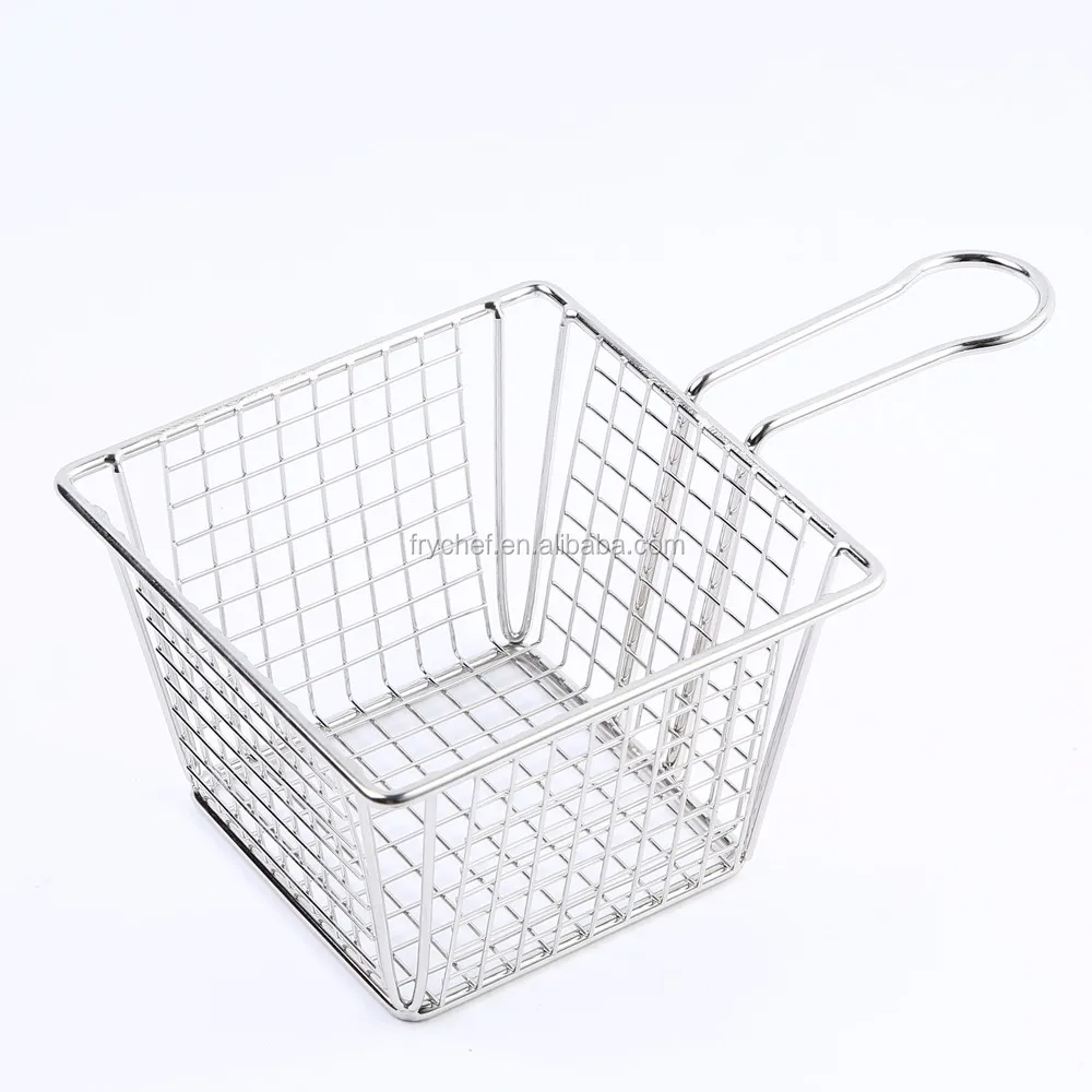 Stainless Steel Metal Type and LFGB FDA CIQ CE / EU SGS EEC Certification French Fry Baskets