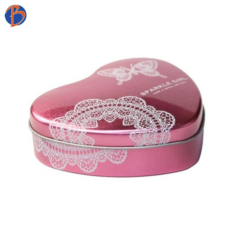 Wholesale heart shaped wedding gift candy tin box packing  cute tin box  metal can for chocolate