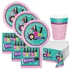 Wholesale event lipstick sparkle spa themed party supplies and favors set for kids, makeup party supplies party tableware
