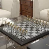 Luxury crystal chess pieces wooden chess board chess set with storage