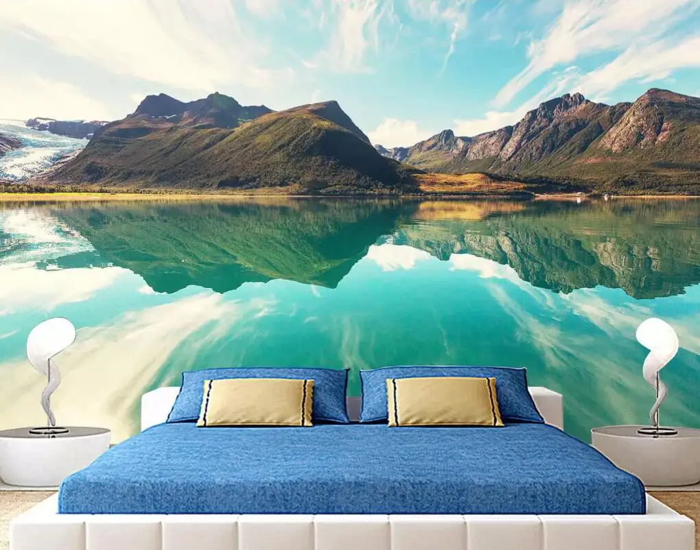 Zhihai Hd Nature View Lake Mountains Uv Print Hotel Background Sitting Room  Wall Decorative Modern 8d Modern Wallpaper 3d - Buy Modern Wallpaper  3d,Thai Restaurant Wallpaper,3d Wallpaper Design Product on 