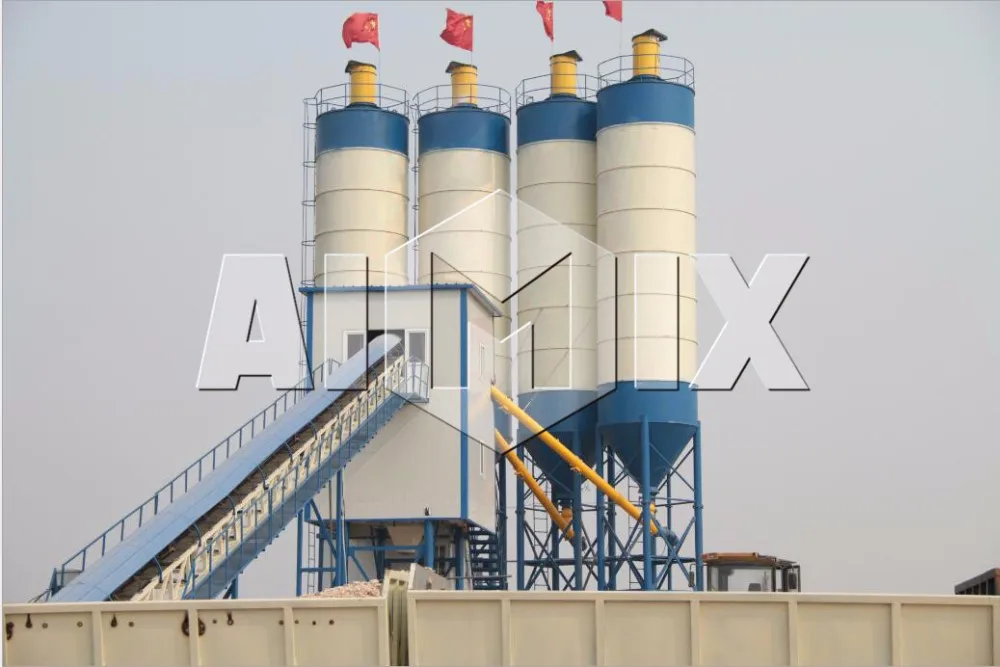 Aggregate Bins For Concrete Mixing Plant Accurate Weighing System 90m3