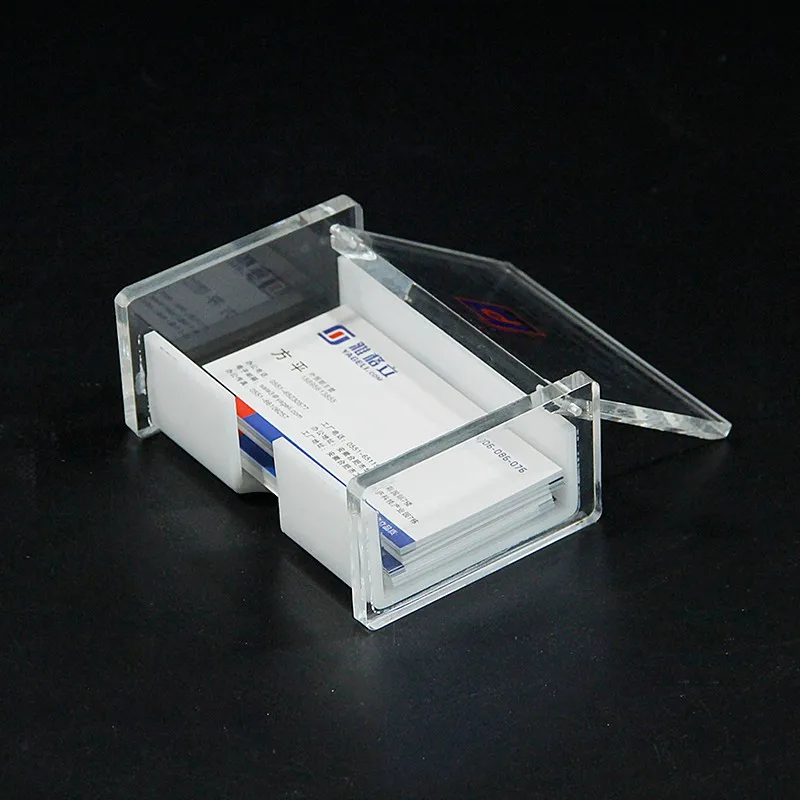 Clear Acrylic Business Card Display Box For Desk With Lid Buy Acrylic