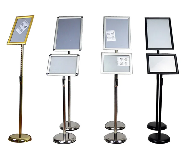 Hot Sale Lobby Polished Metal Iron Display Easel Stand With Snap