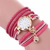 Crystal Watch Women Luxury PU Strap Ball Pendant Quartz Multi-color Bracelet Watches Chinese Supplier WW078