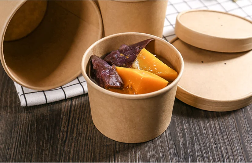 Wholesale Kraft Paper Soup Cup Soup Custom Print - Buy Cup Soup,Soup