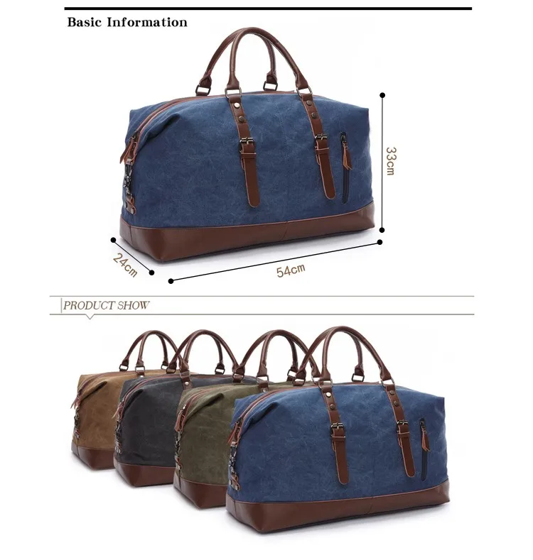 54cm Lona de cuero hombres bolsas de viaje llevar en el 54cm Lona de cuero hombres bolsas de viaje llevar en el
