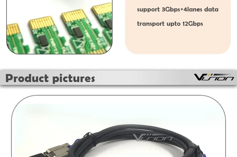 1m External Mini Sas Sff-8088 To Internal Sff-8644 High Density Cable ...