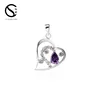 Heart-shape Zircon Pendant 925 Silver Pendants And Charms