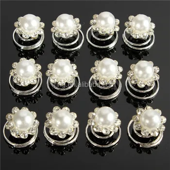 Fashion Pearls Crystal Wedding Bridal Hair Pins Twists Coils