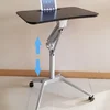 MDF table top mobile gas lift pneumatic height adjustable hydraulic lift study reading desk