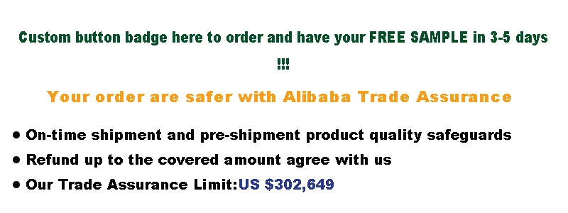 Custom logo blank tin button badge