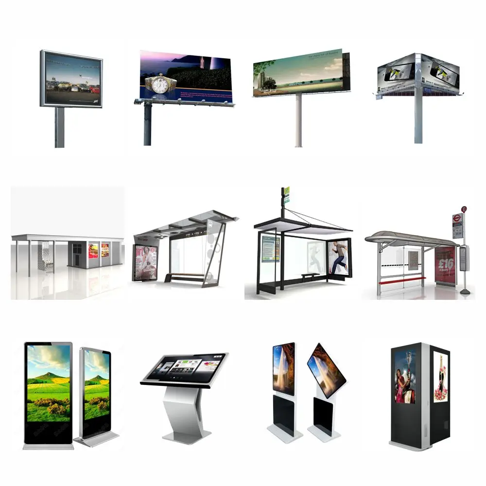 Smart digital lcd display bus stop shelter with bench