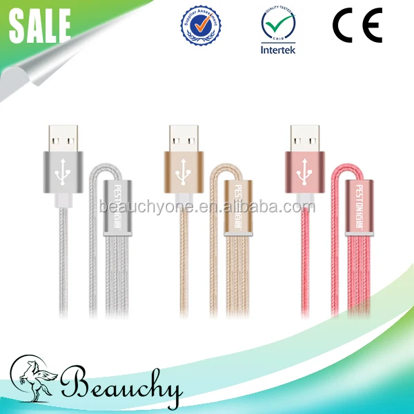 2016 Beauchy OD 3.5mm cotton braided 2m gold usb 3.1 type c adapter 3 in 1 cable