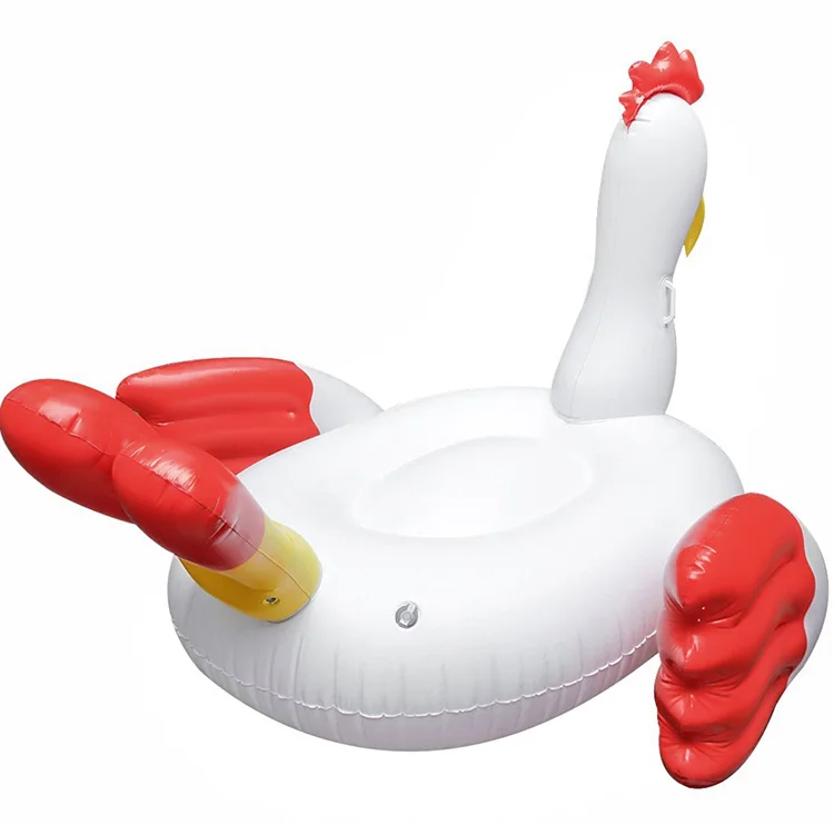 Heavy Duty Thickened Vinyl Giant Inflatable Rooster Pool Float Rideon
