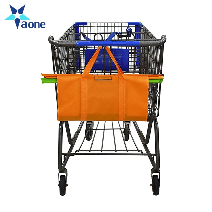 Reusable Set Of 4 Grocery Cart Trolley Cooler Bags Folding Insulated