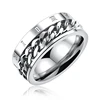 Titanium Roman numerals spinner chain rings for men