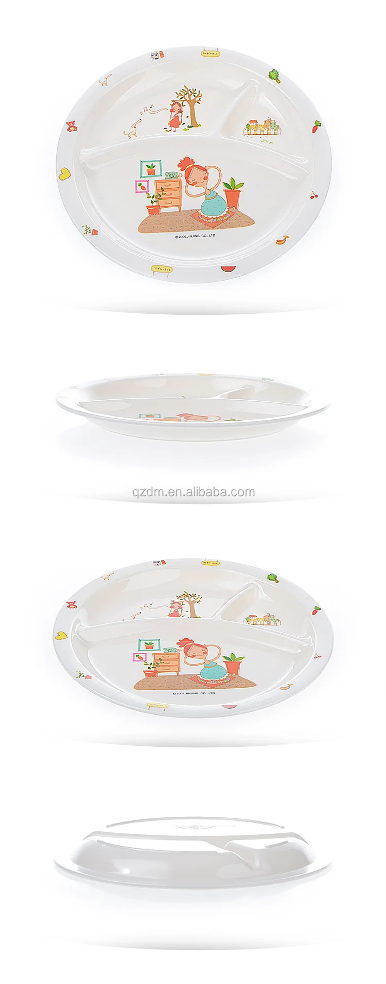 3 Compartment Melamine Plate
