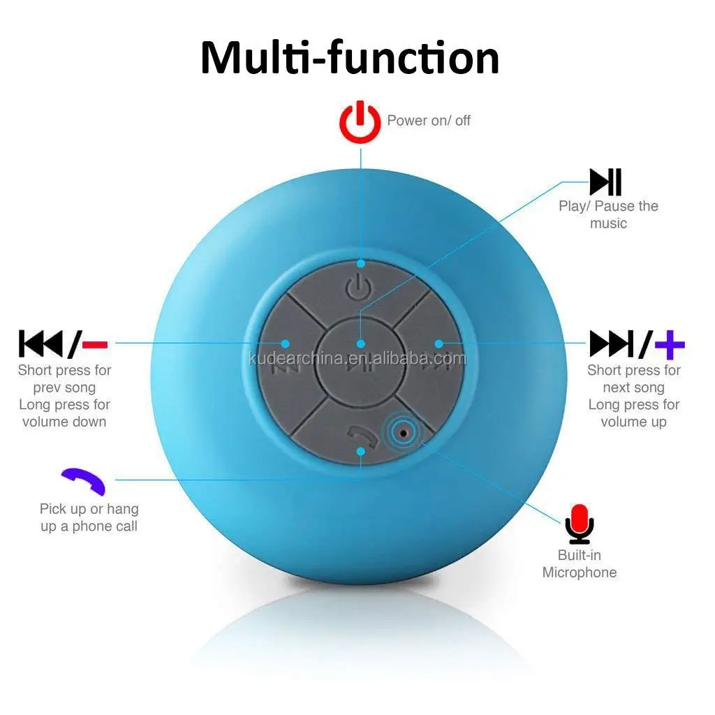 Best Selling Portable IPX5 Waterproof Bluetooth Speaker for Shower with Suction Cup - ANKUX.COM