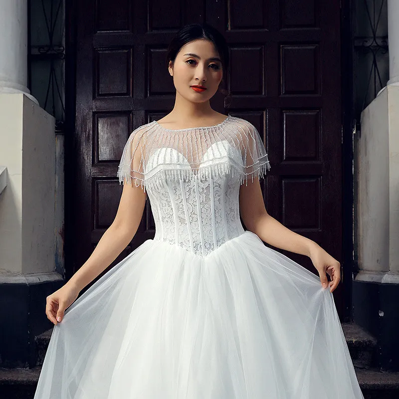 jancember rsm66554 真正的 a 线甜心花边短袖复古蕾丝简单的白色婚纱
