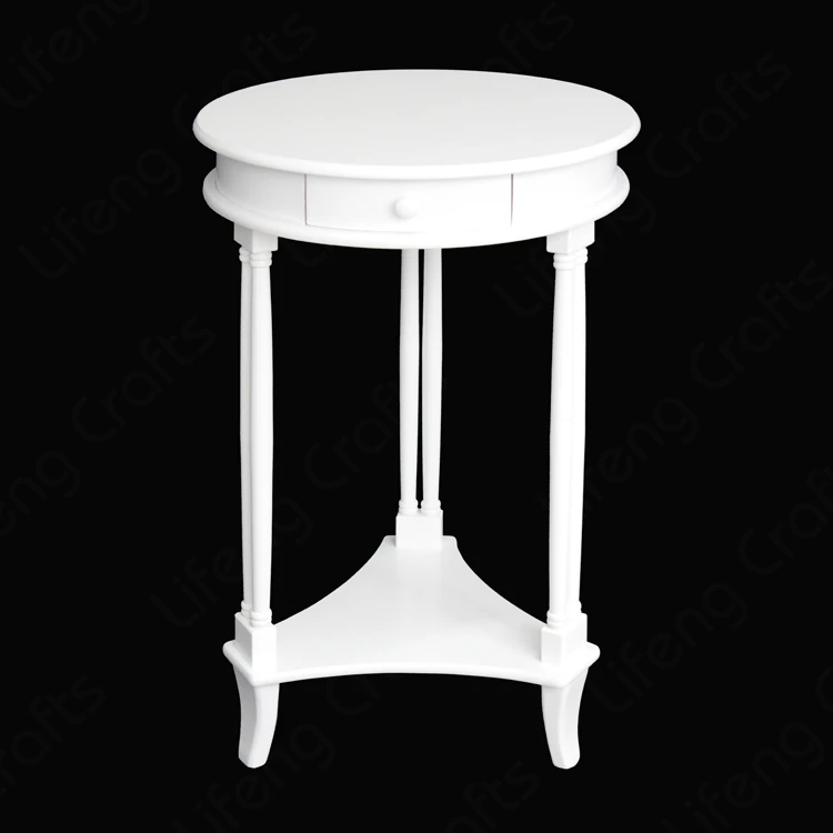 Classic Design Antique Craft Round Wood Console Side Telephone